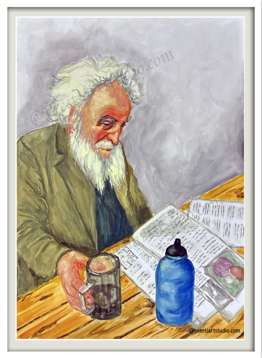 Lone beer oil painting