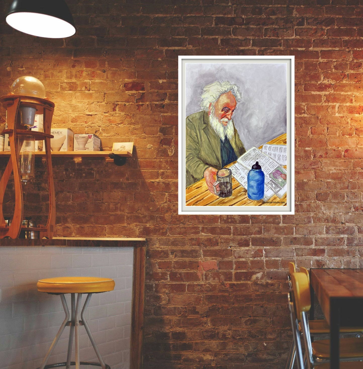 Lone beer oil painting