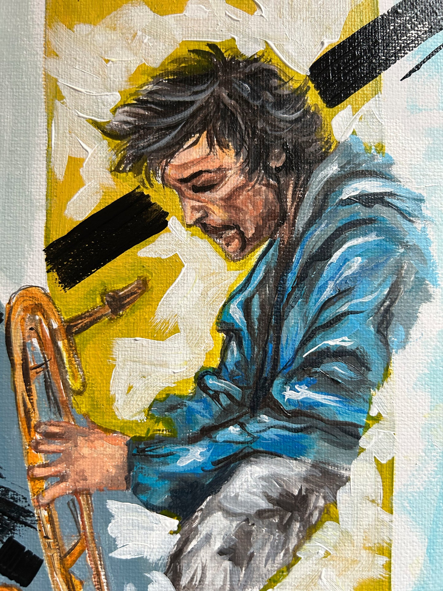 Painting on canvas. 8.27 inches by 11.69 inches, unframed