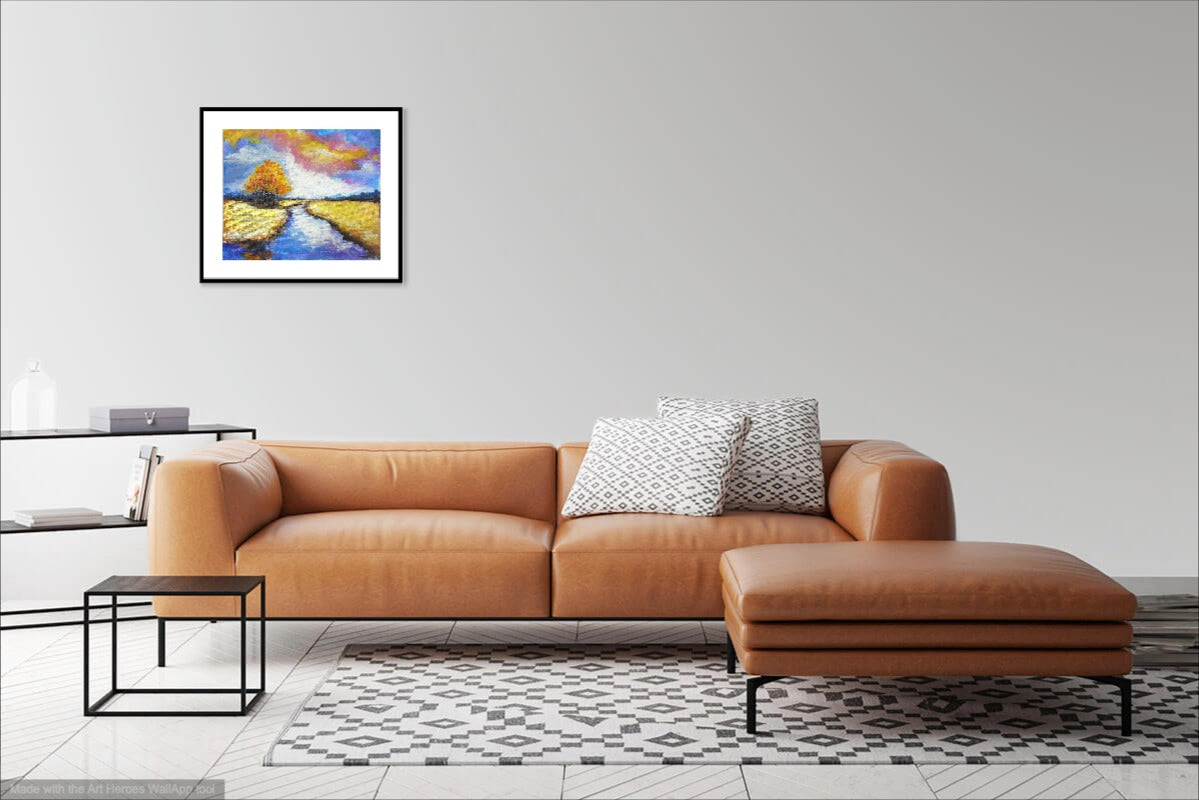 Landscape painting on canvas panel. 8.27 inches by 11.69 inches, unframed