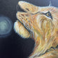 A lion cub oil painting on canvas. 61 x 45.5 x 31.8 cm