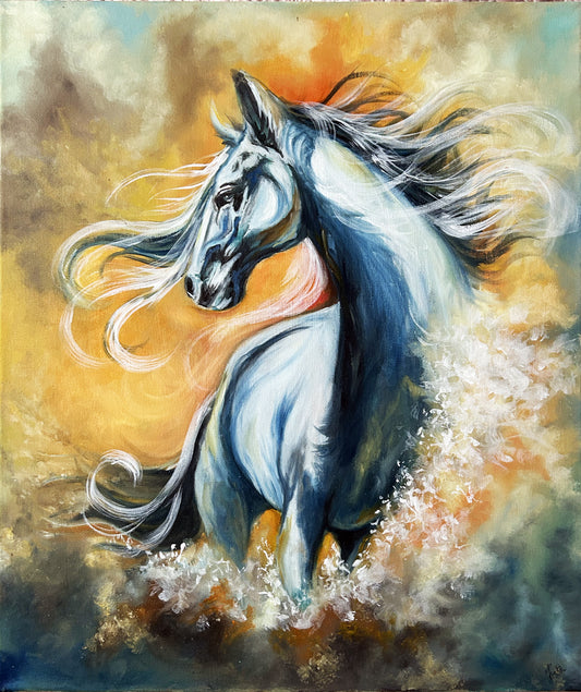 Horse oil painting