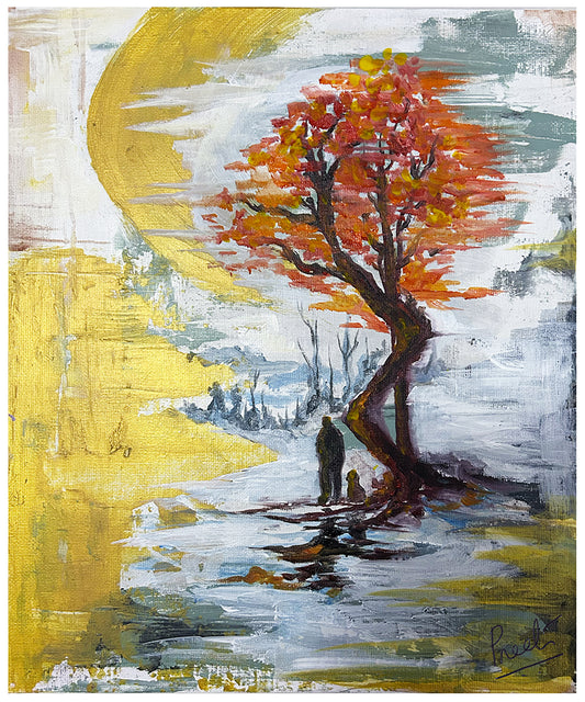 Landscape painting on canvas panel. 8.27 inches by 11.69 inches, unframed